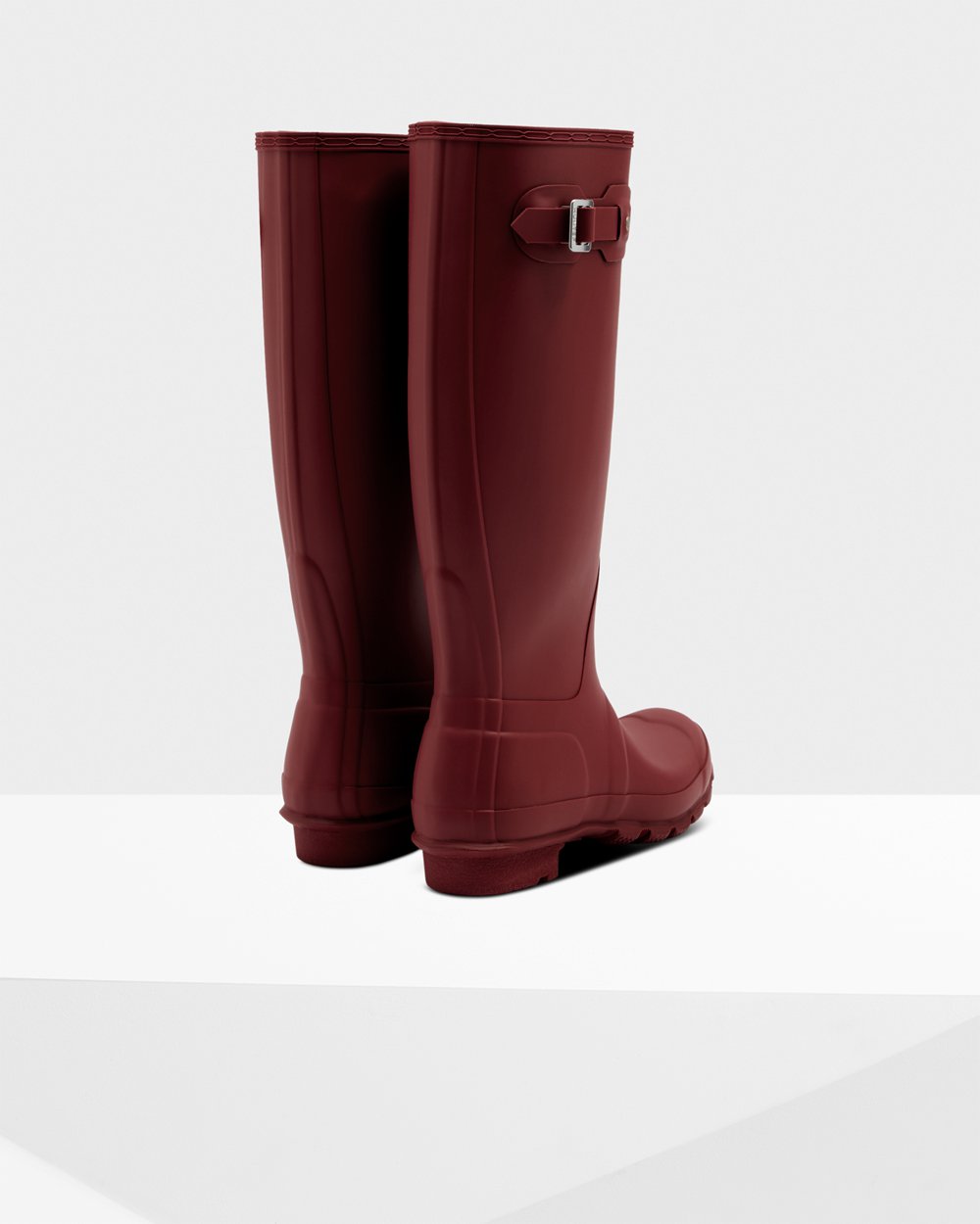 Bottes Hautes de Pluie Hunter Original Femme Grise Rouge LWZMAUN-23